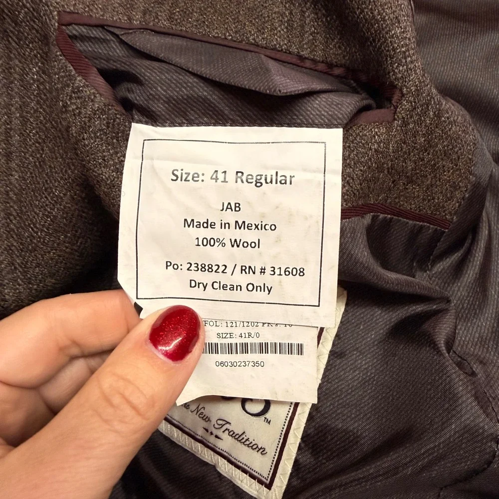 Jos A Bank Men 41R Blazer Jacket Wool Glen Plaid‎ Elbow Patch Academia Tailored